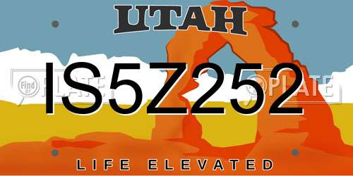 IS5Z252 Utah License Plate