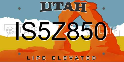 IS5Z850 Utah License Plate