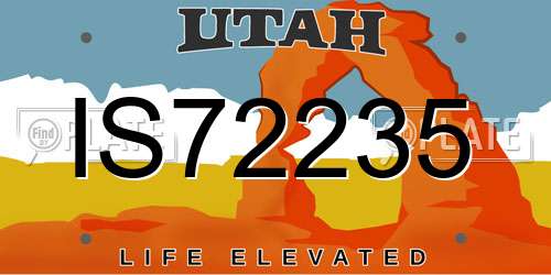 IS72235 Utah License Plate