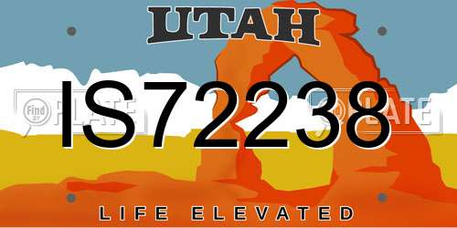 IS72238 Utah License Plate