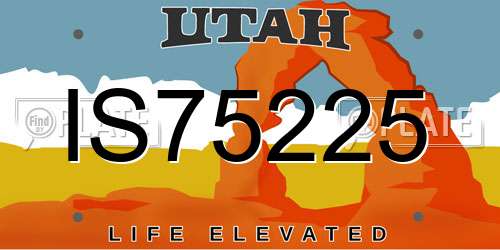 IS75225 Utah License Plate
