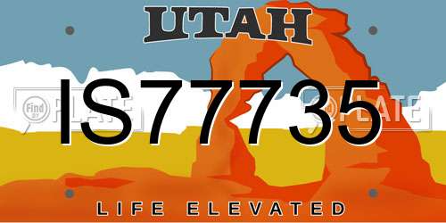 IS77735 Utah License Plate