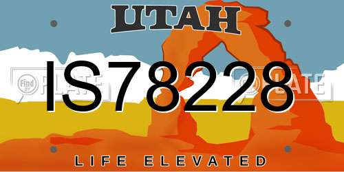 IS78228 Utah License Plate