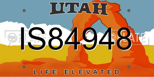 IS84948 Utah License Plate