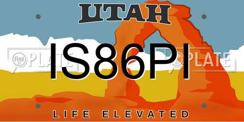 IS86PI Utah License Plate