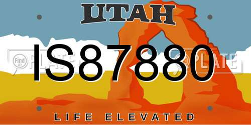 IS87880 Utah License Plate