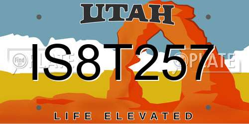 IS8T257 Utah License Plate