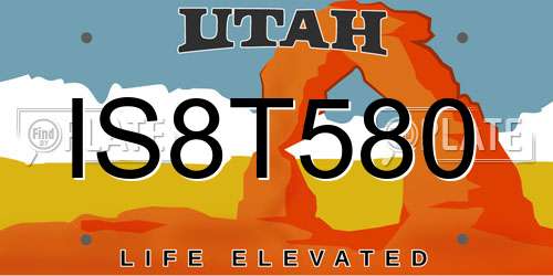 IS8T580 Utah License Plate