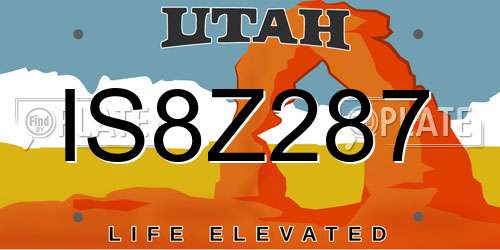 IS8Z287 Utah License Plate