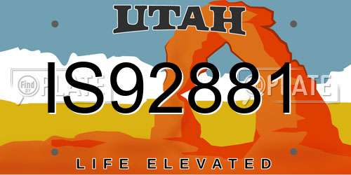 IS92881 Utah License Plate