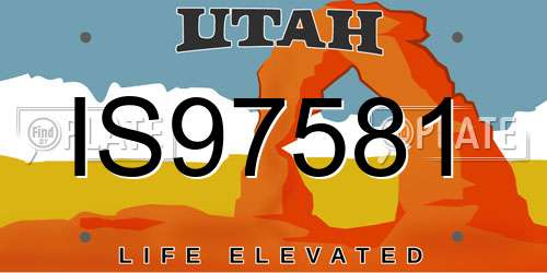 IS97581 Utah License Plate