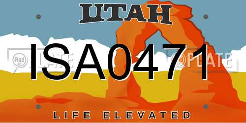 ISA0471 Utah License Plate