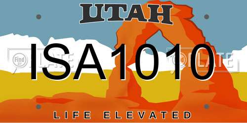 ISA1010 Utah License Plate