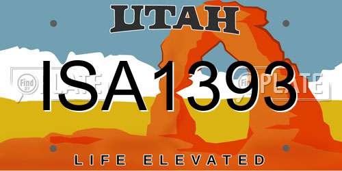 ISA1393 Utah License Plate