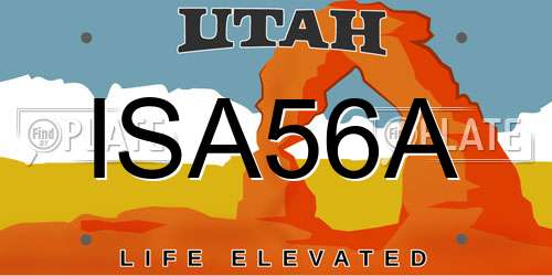 ISA56A Utah License Plate