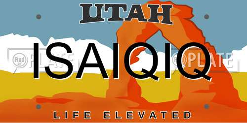 ISAIQIQ Utah License Plate