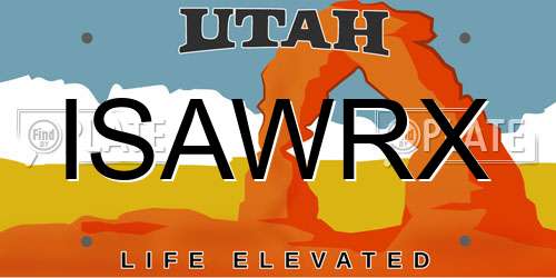 ISAWRX Utah License Plate