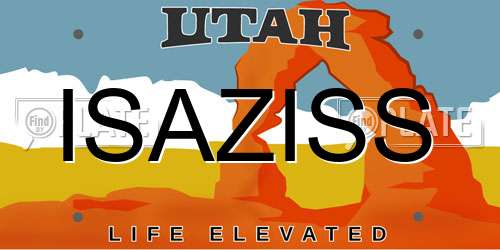 ISAZISS Utah License Plate