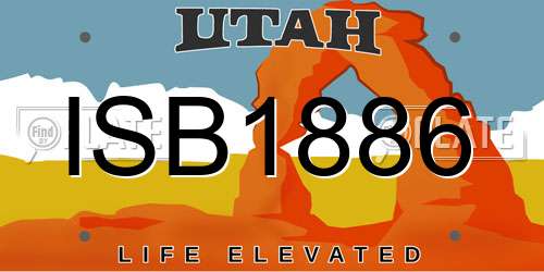 ISB1886 Utah License Plate
