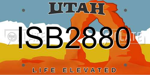 ISB2880 Utah License Plate