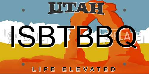 ISBTBBQ Utah License Plate