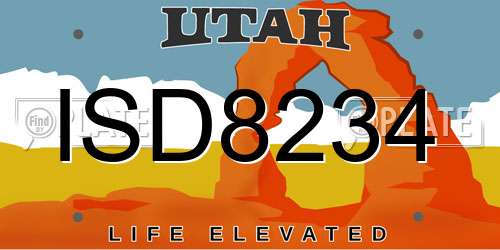 ISD8234 Utah License Plate