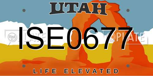 ISE0677 Utah License Plate