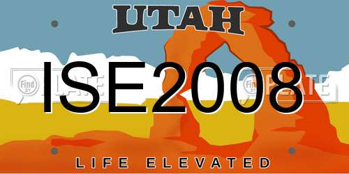 ISE2008 Utah License Plate