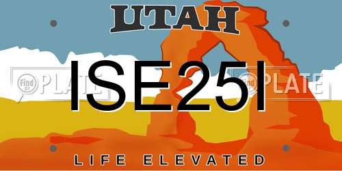 ISE25I Utah License Plate