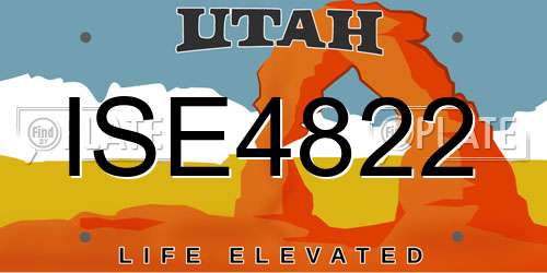 ISE4822 Utah License Plate