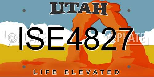 ISE4827 Utah License Plate