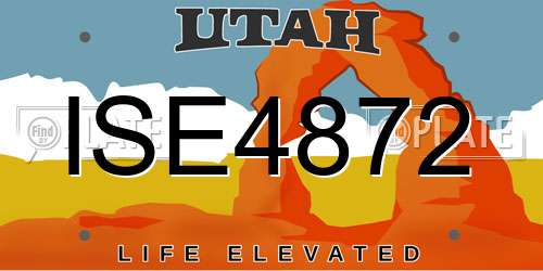 ISE4872 Utah License Plate