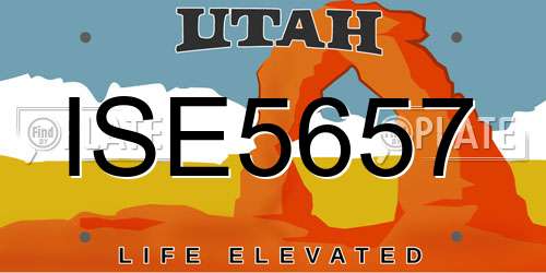 ISE5657 Utah License Plate