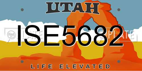 ISE5682 Utah License Plate