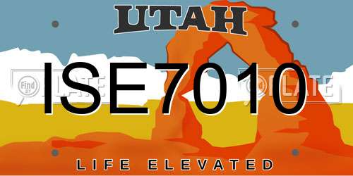 ISE7010 Utah License Plate
