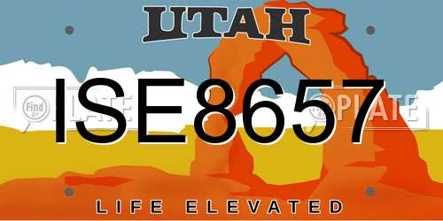 ISE8657 Utah License Plate