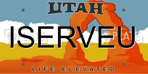 ISERVEU Utah License Plate