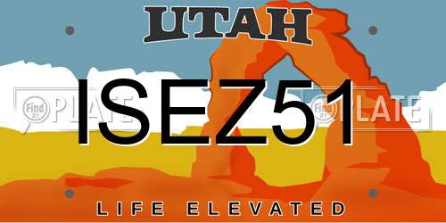 ISEZ51 Utah License Plate
