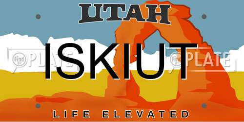 ISKIUT Utah License Plate