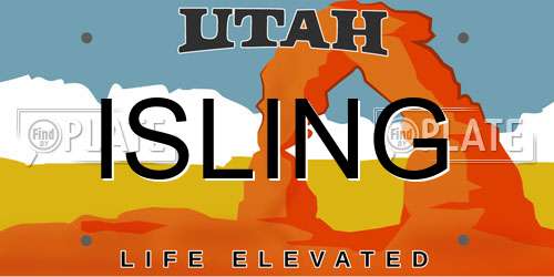 ISLING Utah License Plate
