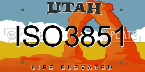 ISO3851 Utah License Plate