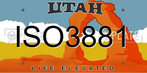 ISO3881 Utah License Plate
