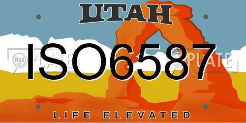 ISO6587 Utah License Plate