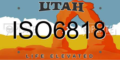 ISO6818 Utah License Plate