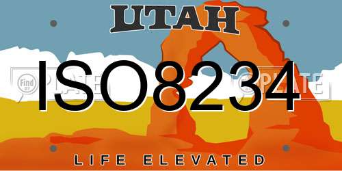 ISO8234 Utah License Plate