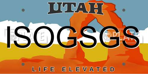ISOGSGS Utah License Plate