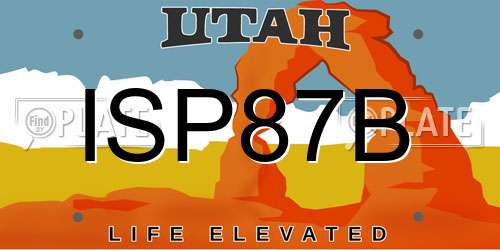 ISP87B Utah License Plate
