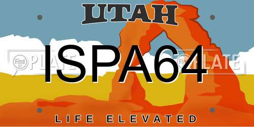 ISPA64 Utah License Plate