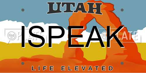 ISPEAK Utah License Plate