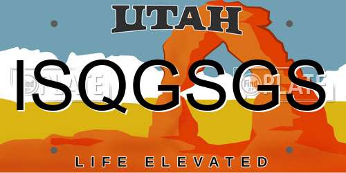ISQGSGS Utah License Plate